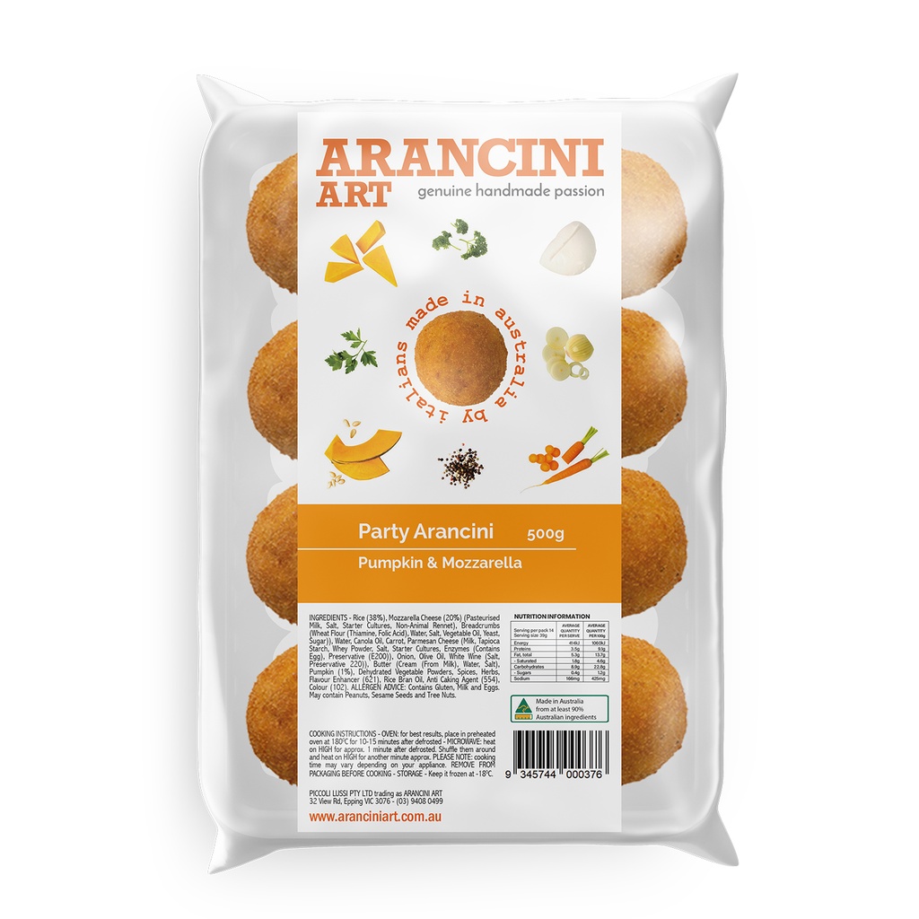 Arancini Art- Pumpkin & Mozzarella 12x500*