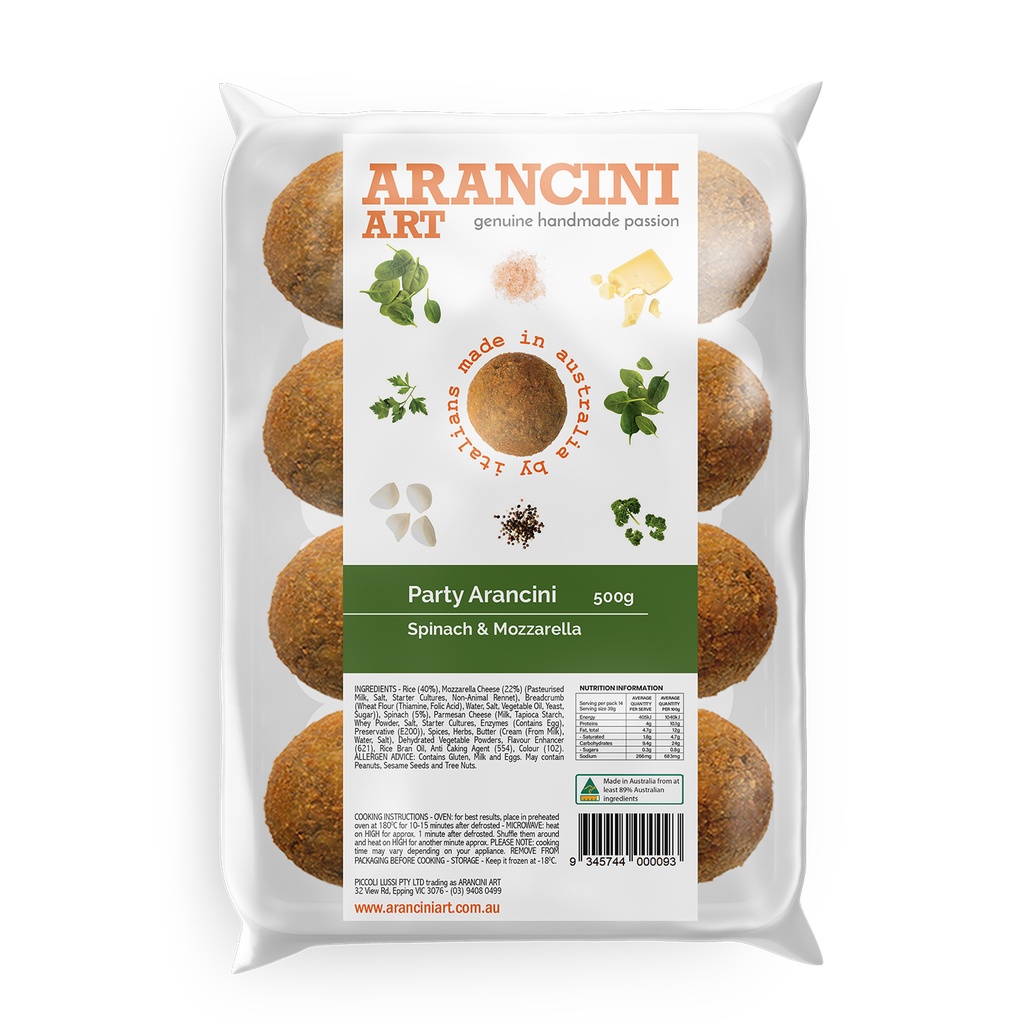 Arancini Art- Spinach 12 x 500g*