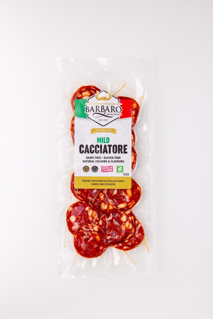 Barbaro Retail Cacciatore Sliced Mild 12 x 100g