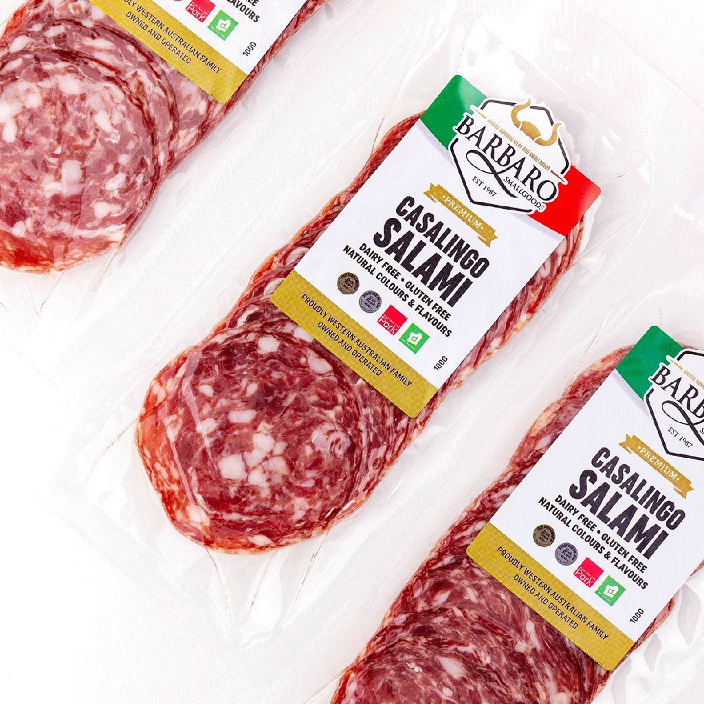 Barbaro Retail Salami Casalingo Mild Sliced 12 x 100g