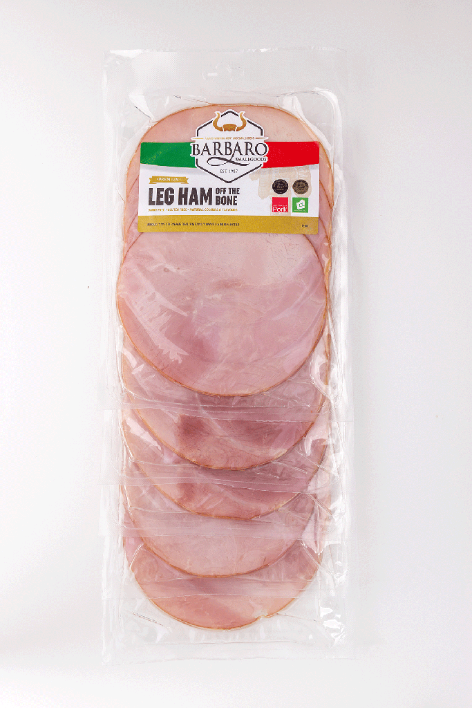 Barbaro Retail Leg Ham Off Bone Sliced 12 x 120g