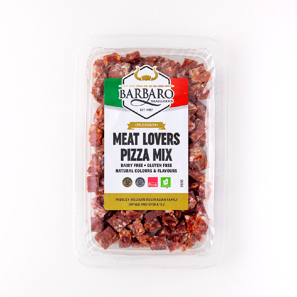 barbaro RETAIL meat lovers pizza mix diced  14 x 200g [B]