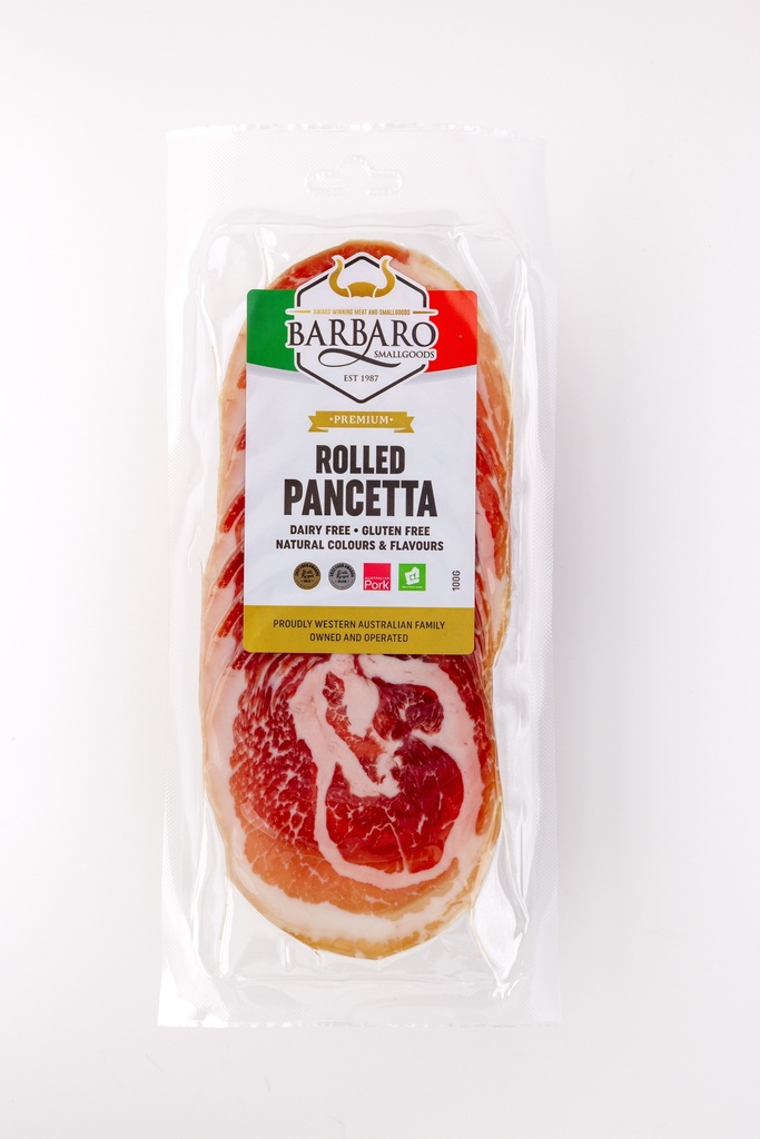 Barbaro Retail Pancetta Rolled Sliced 12 x 100g