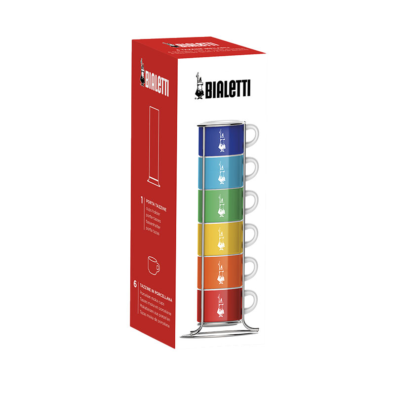 Bialetti- Cup Colour Stackable Set 6* (TAZZ110)