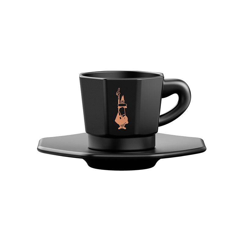 Bialetti- Cup Faces Black Set 4 x 6* (RTATZ403)