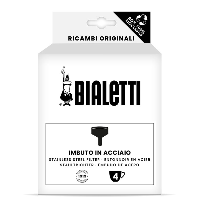 Bialetti- Funnel Stainless Steel 4 Cups x 6* (800512)