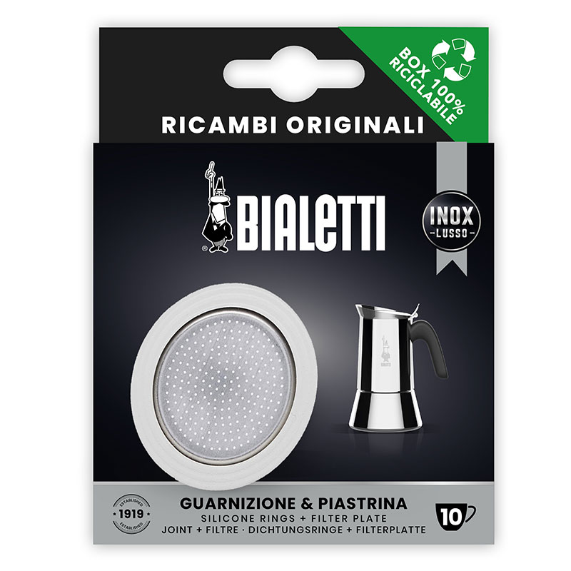 Bialetti- Gasket Silicon + Filter 10 Cup Inox* (800413)