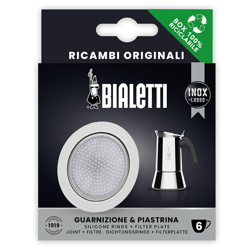 Bialetti- Gasket Silicon + Filter 6 Cup Inox* (800412)