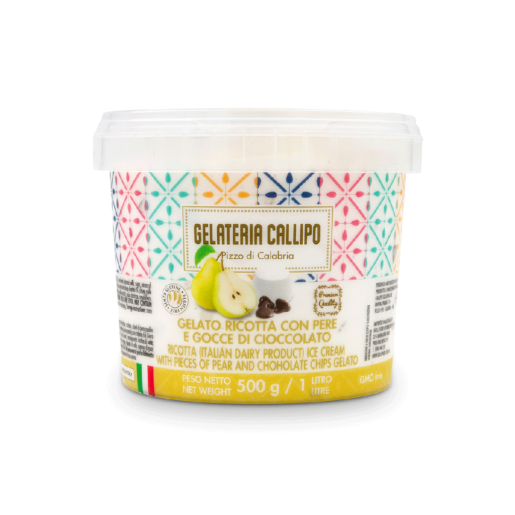 callipo gelateria ricotta and pear 6 x 1 litre [B]*