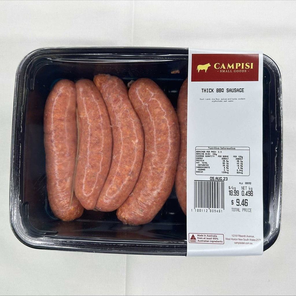 Campisi- Retail Sausages Breakfast Thick r/w 500g