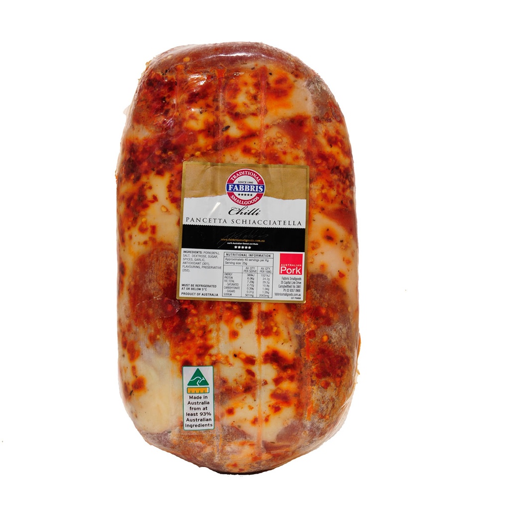 fabbris pancetta schiacciatella chilli 2.5kg R/W [K]