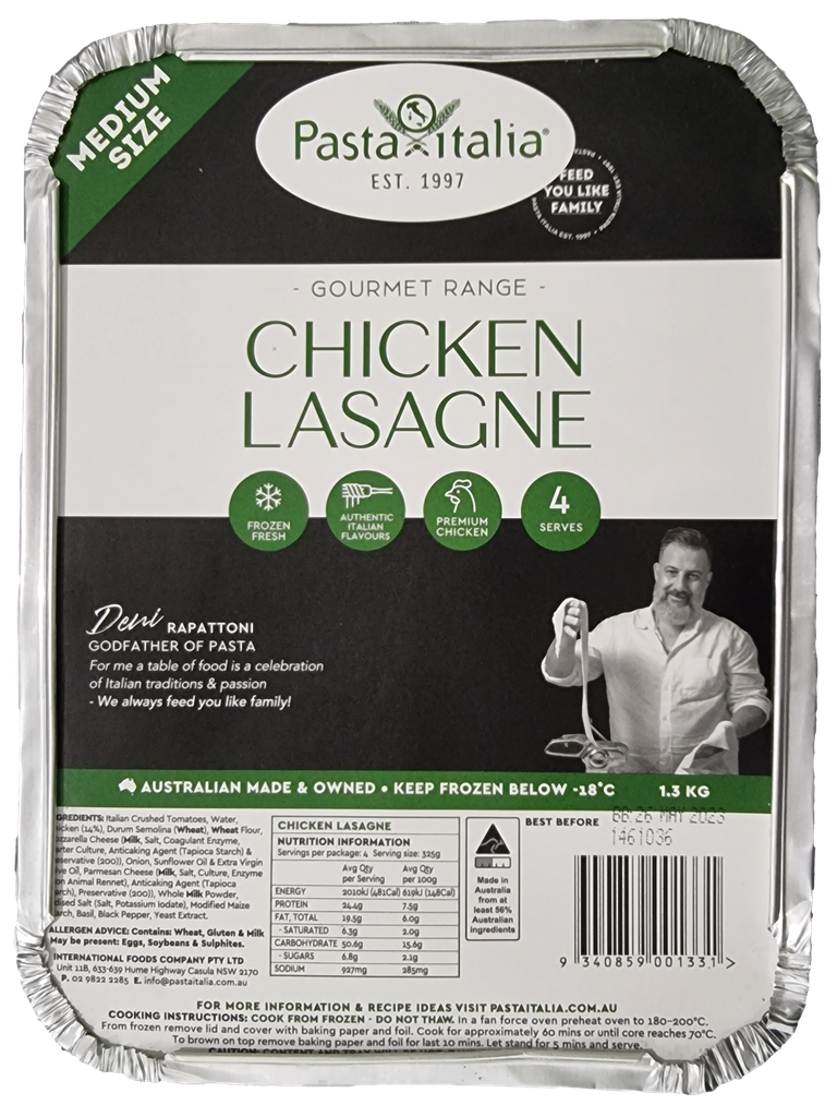 Pasta Italia- Froz Lasagne Chicken 4 x 1.3kg*