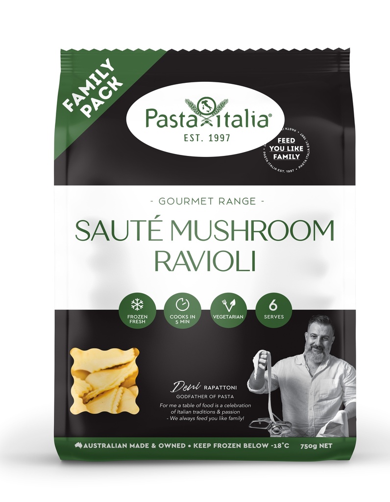 Pasta Italia- Froz Gourmet Ravioli Saute Mush 10 x750gm