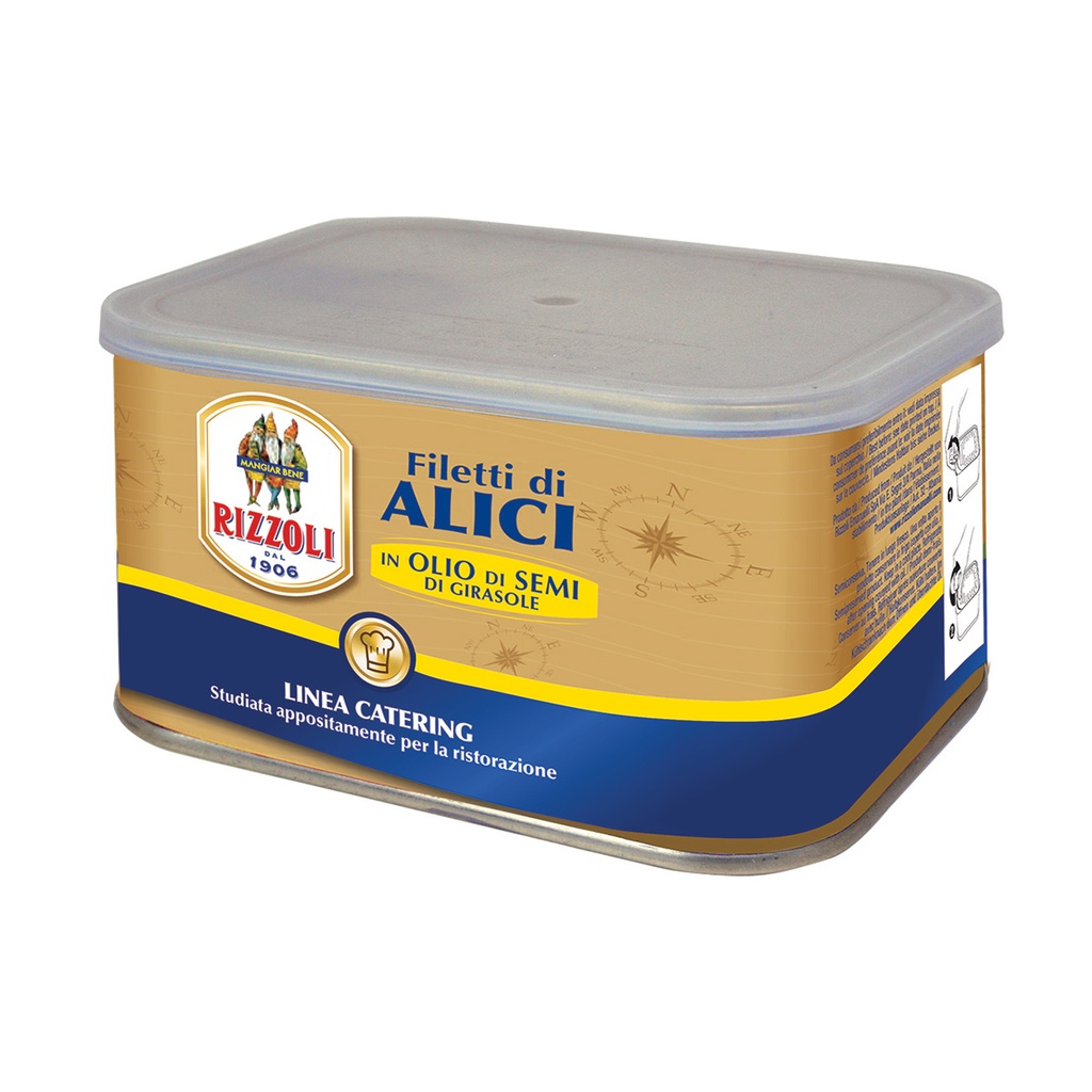 rizzoli 80169 anchovy fillets in sunflower oil 720g  [U]