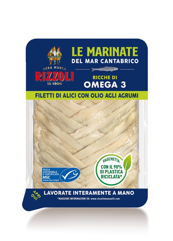 Rizzoli- Anchovy Fillets Marinated Cantabr Sea 12x80g