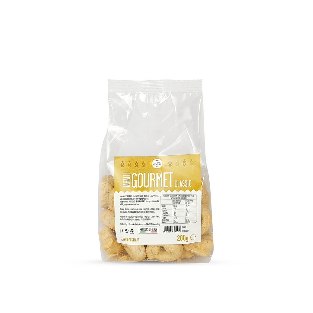 Terre Di Puglia- Taralli Gourmet Classic 12 x 200g
