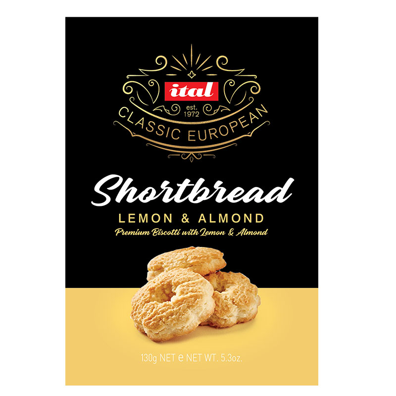 ital biscuit lemon & almond shortbread 6 x150g* [B]