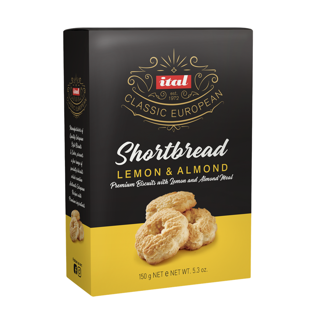 ital biscuit lemon & almond shortbread 6 x150g* [B]