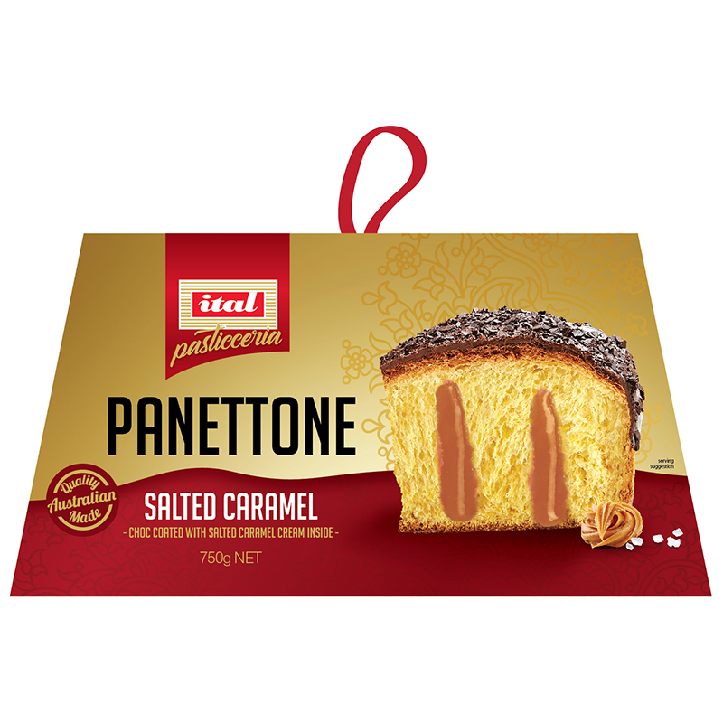 Ital- Panettone Creme Gold w Salted Caramel (gift box) 750g x6* (SI-GPANSC)