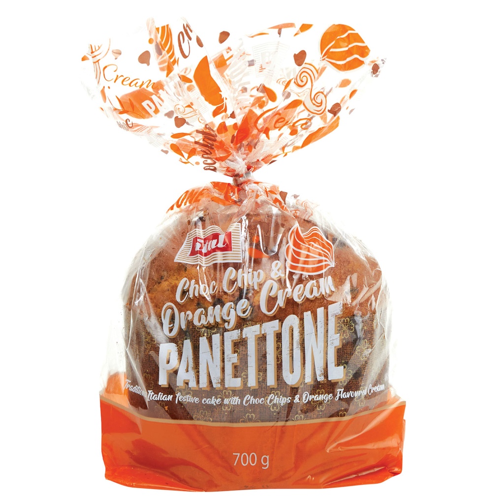 ital panettone choc chip & orange (bag) 700g*(6) [B][SI-PANOC7]