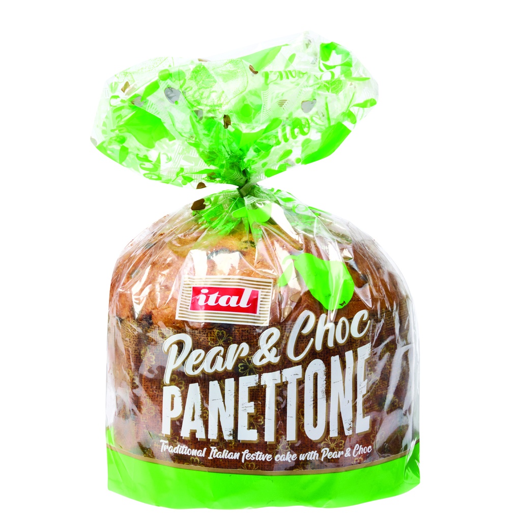 Ital- Panettone Pear & Choc Chip (gift bag) 700gx6 (SI-PANPR7)