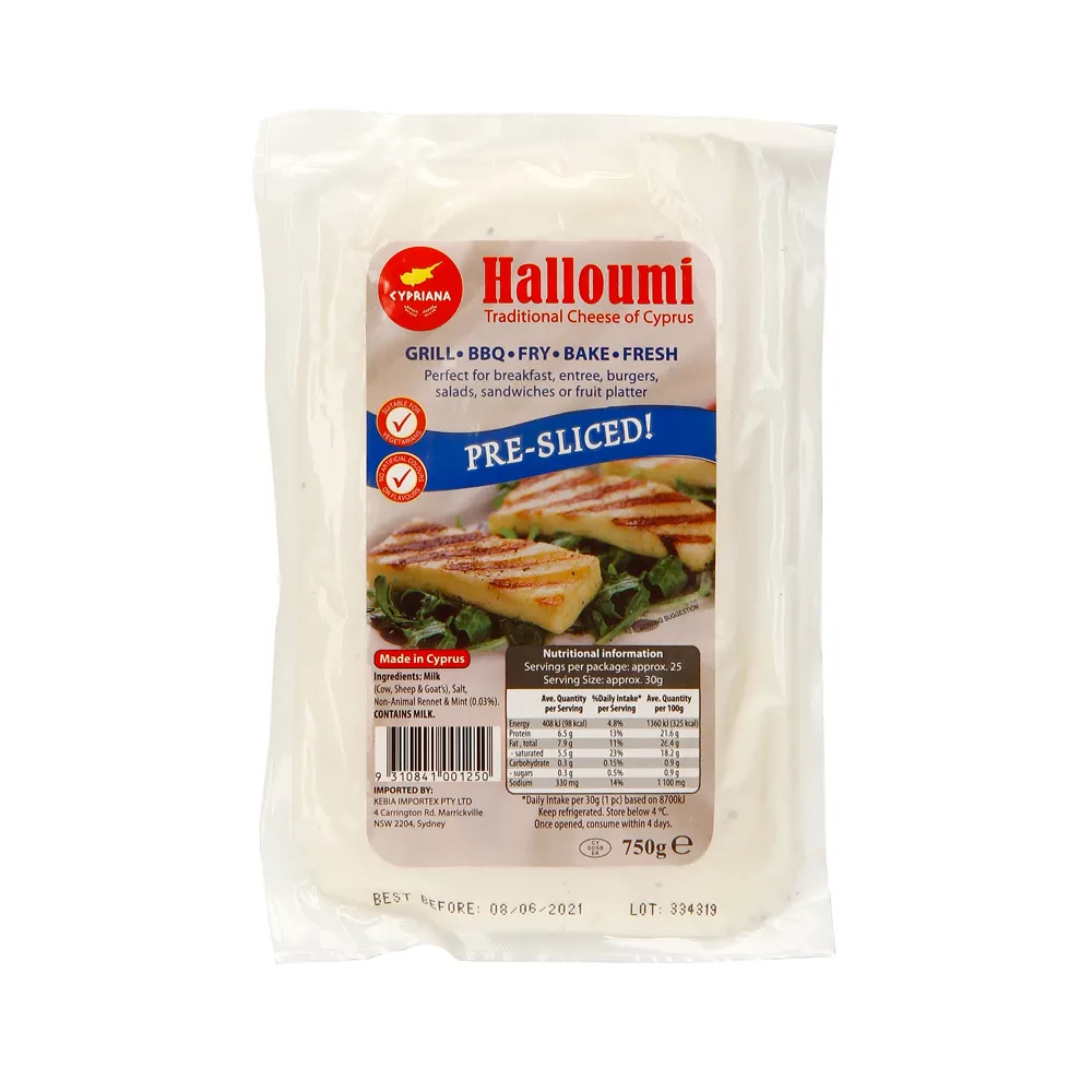 Kebia- Cypriana Haloumi Sliced 6 x 750g