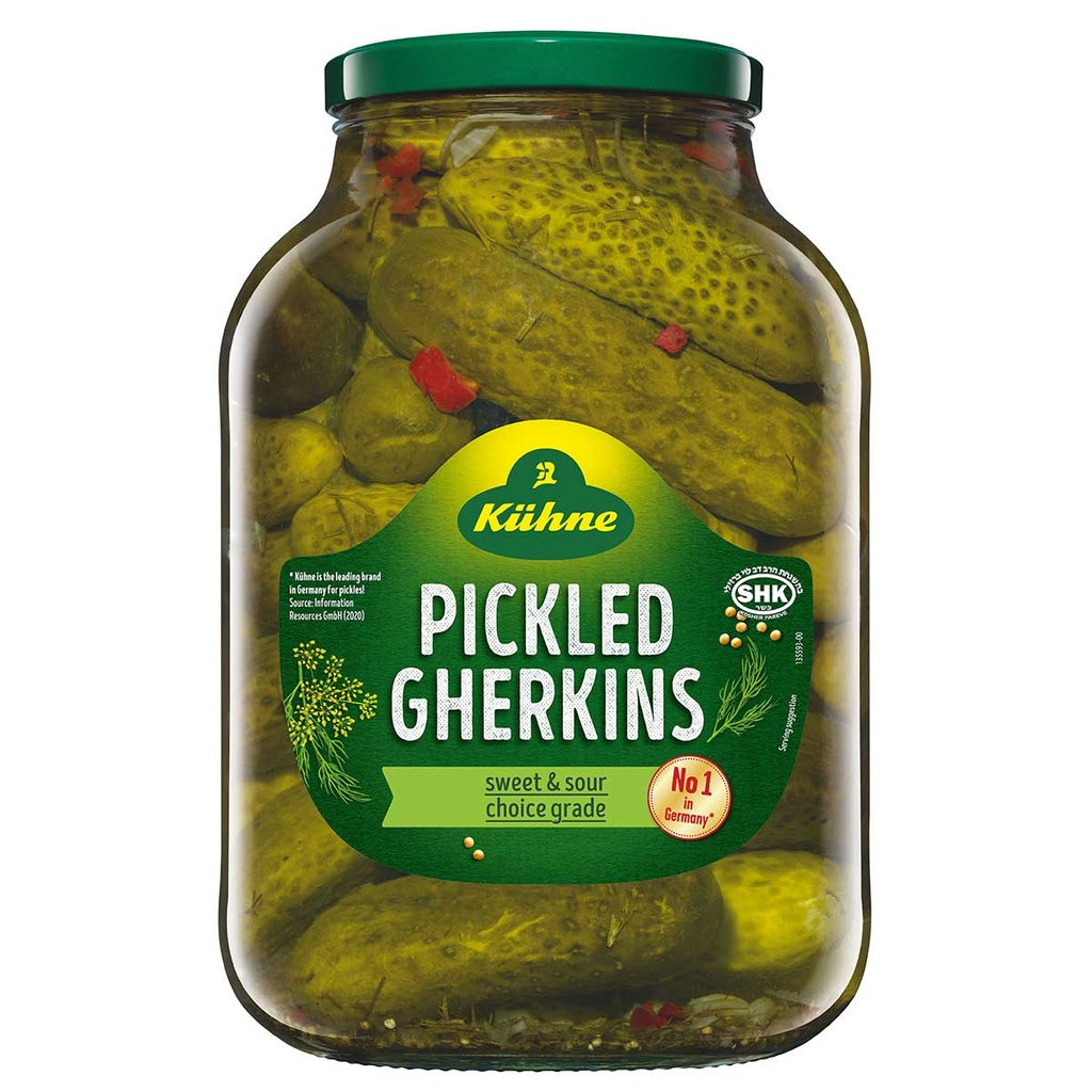 kuhne 40256 gherkins pickled 4 x 2650ml [B]