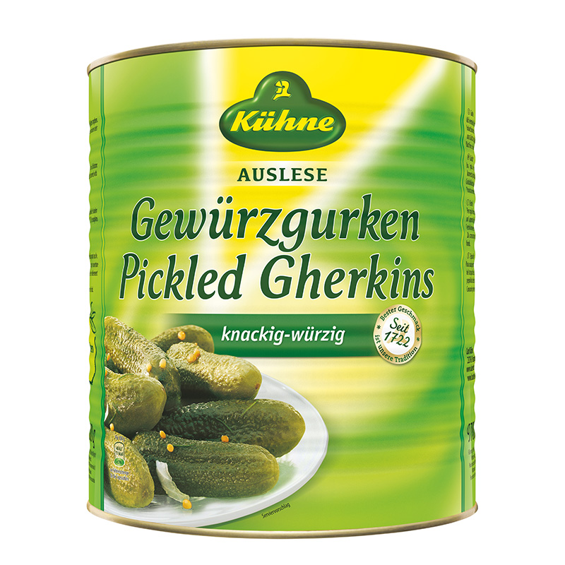 kuhne 40046 gherkins pickled 9700g [U]