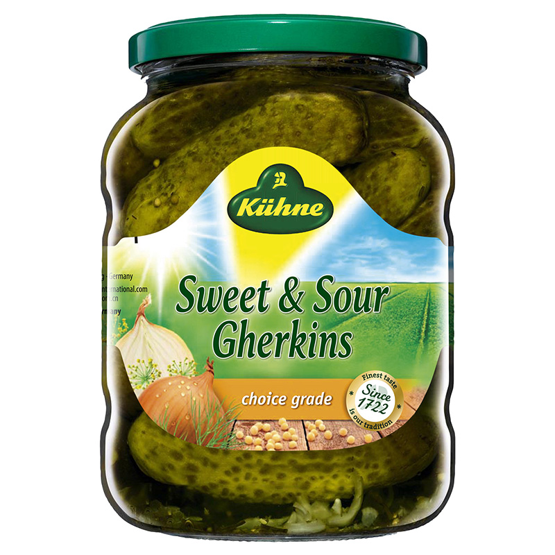 Kuhne- Gherkins Sweet & Sour 12x670g (40801)