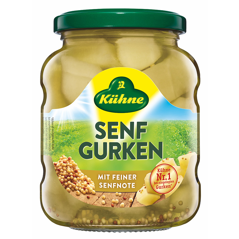 kuhne 40775 mustard gherkins 370mlx10[B]