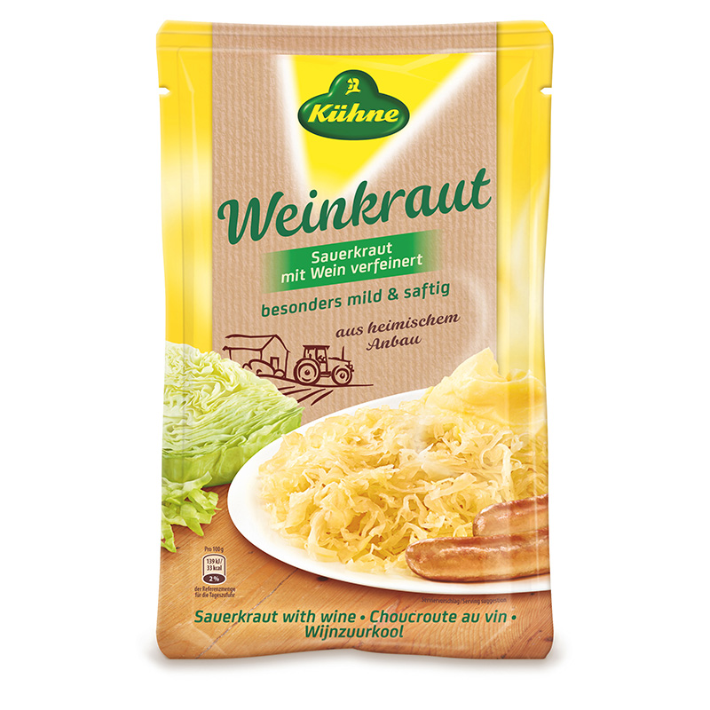 Kuhne- Sauerkraut Pouch 500gx16 (50420)