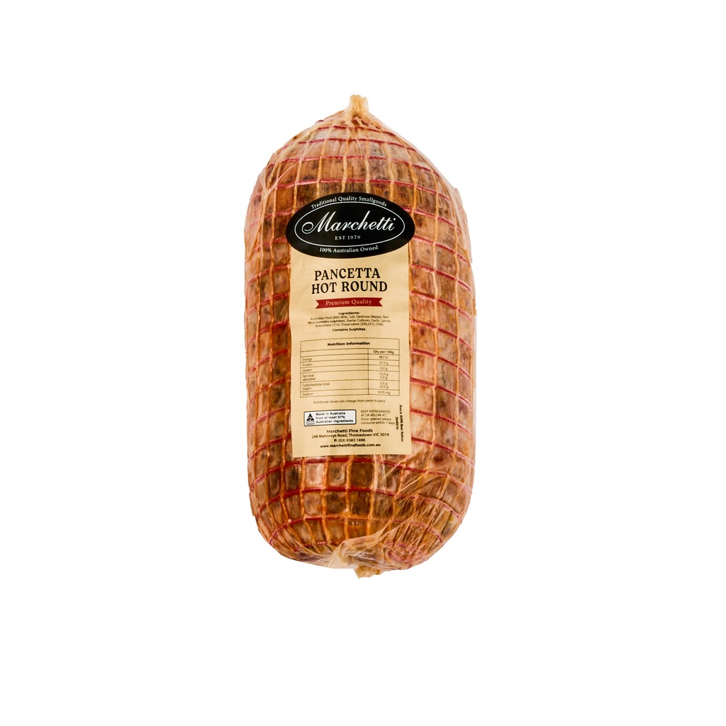 marchetti pancetta rolled hot r/w 2.5kg [K]