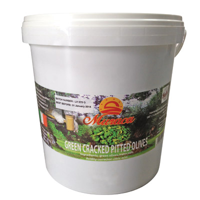 Muraca- Olives Green Cracked Pitted 5kg
