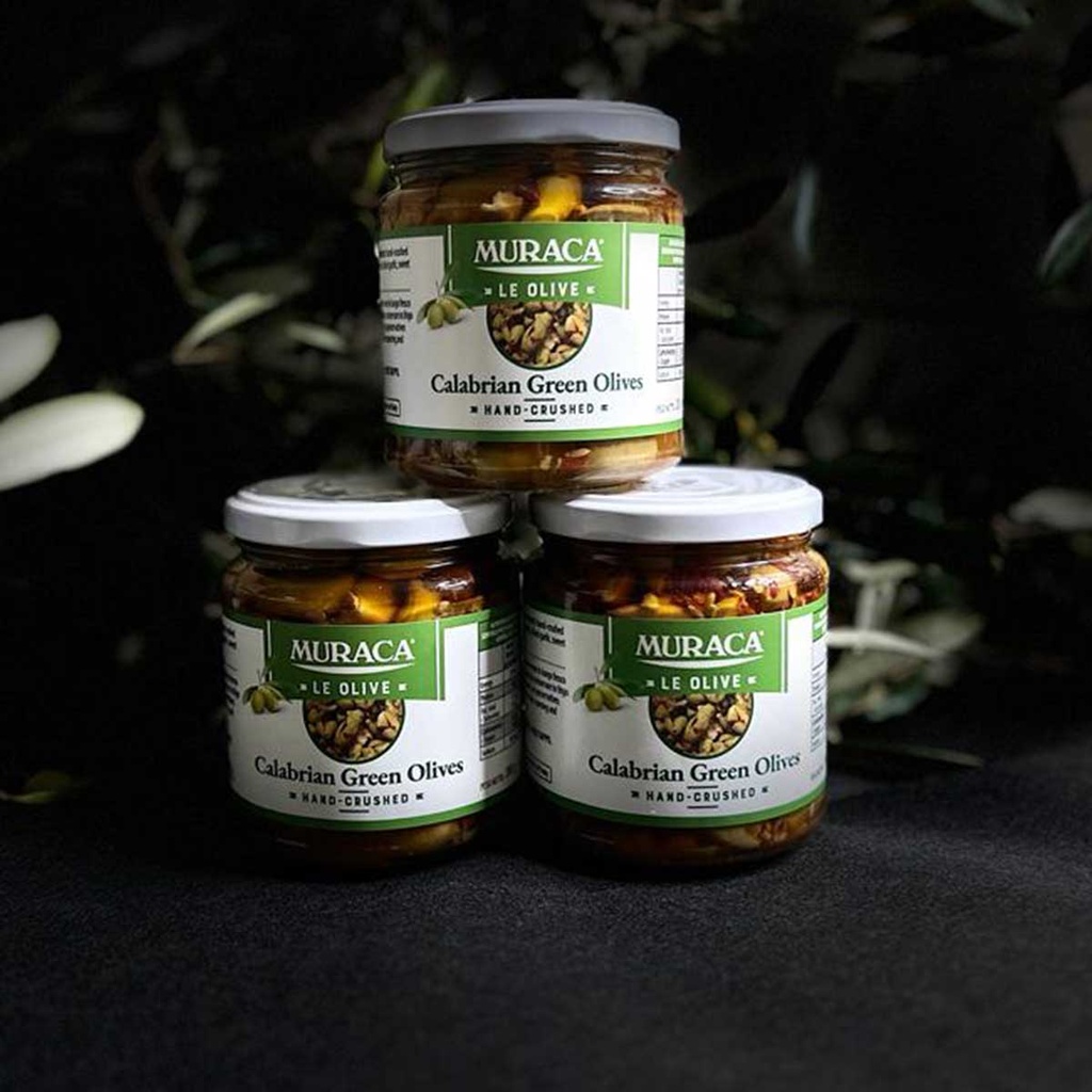 Muraca- Olives Calabrian Green Hand Crushed 12x280g