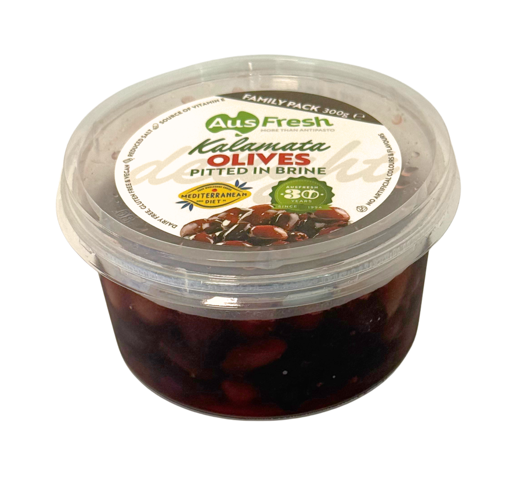 Ausfresh Kalamata Olives Pitted in Brine (890183) 6x300gm 