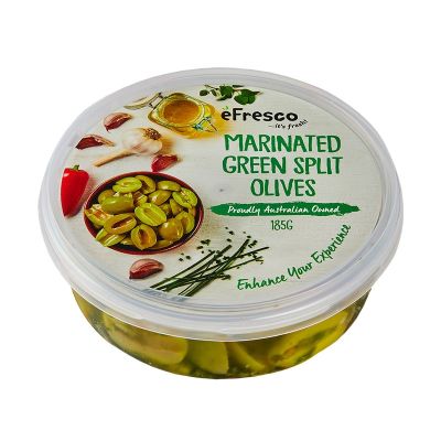 ausfresh barchetta split green olives 6 x 300g [B]