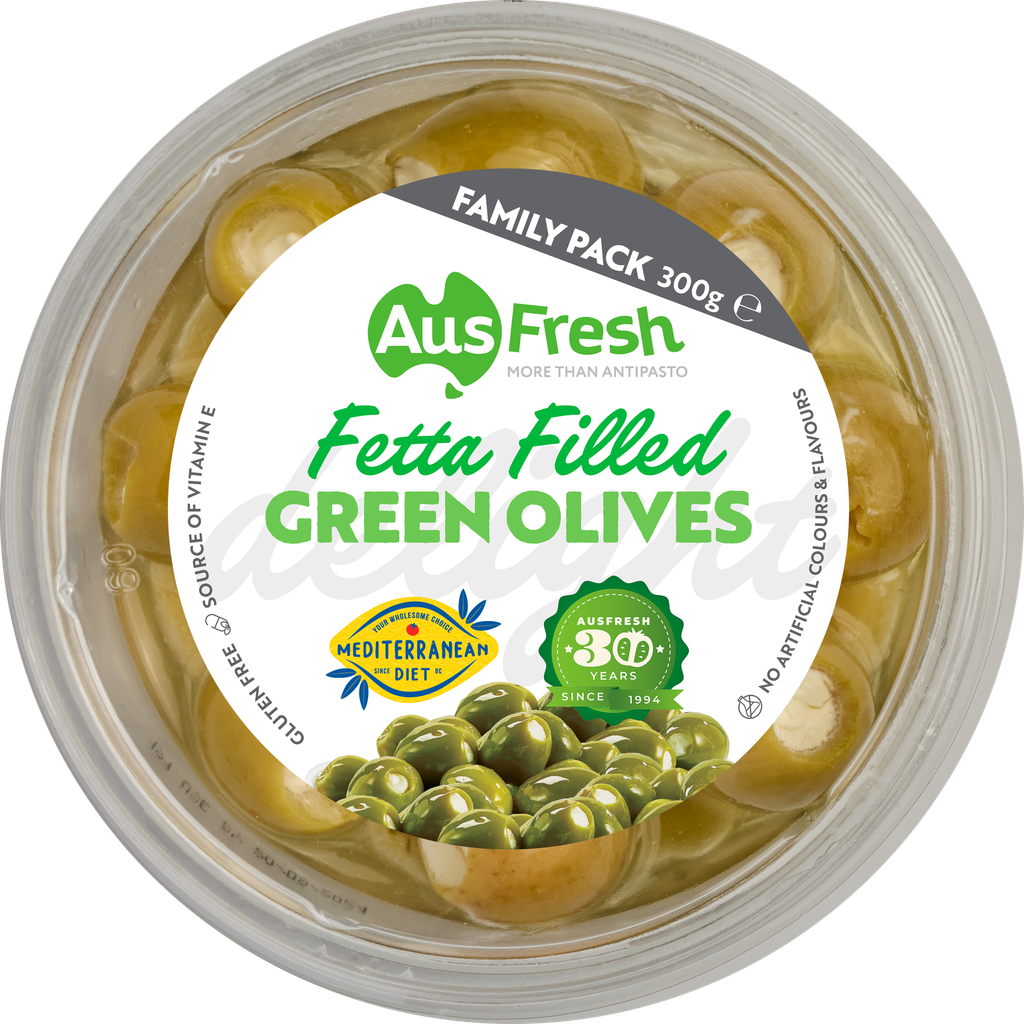 Ausfresh- Stuff Green Olives W Fetta/Cream Cheese 6 x 300g (890770)