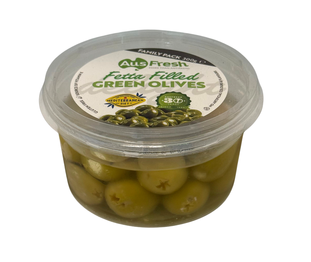 Ausfresh- Stuff Green Olives W Fetta/Cream Cheese 6 x 300g (890770)
