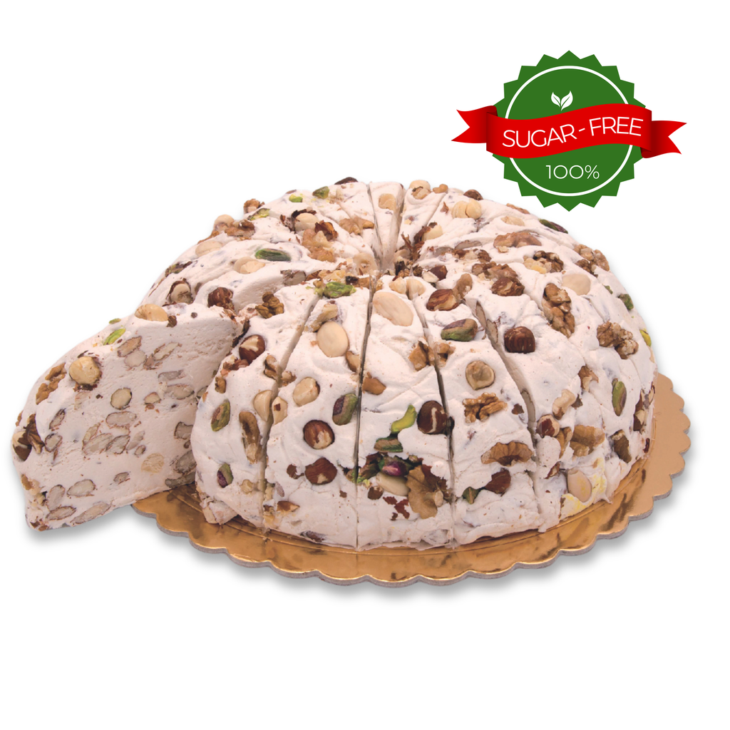 Dolciaria Sara- Morbidosa Roma Round Torrone Cake Sugar Free - Mixed Nuts 3kg