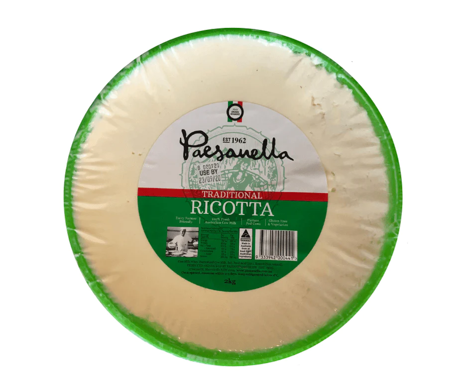 Paesanella- Traditional Ricotta1kg x 6 "Green Basket"