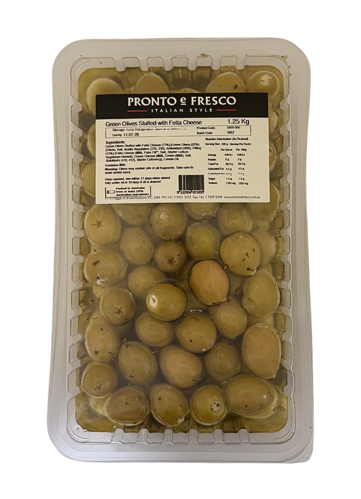 Pronto E Fresco- Green Olive Stuffed with Fetta 1.25kg