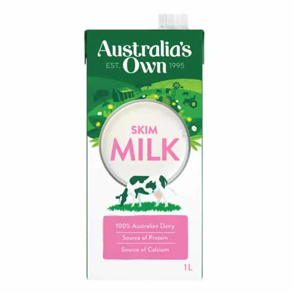 Australia's Own- Skim Uht Milk 1Lt x 12