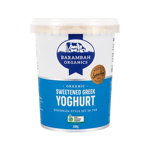 Barambah Organics- Yoghurt Greek Sweet 500g x 6