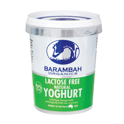 Barambah Organics- Yoghurt Lactose Free Natural 500g x 6