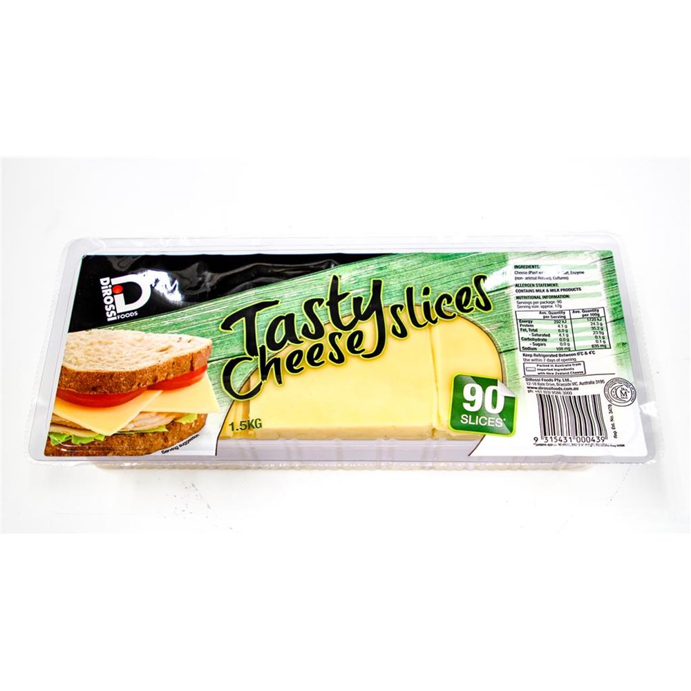 DiRossi Tasty Cheese Slices 90's 1.5Kg
