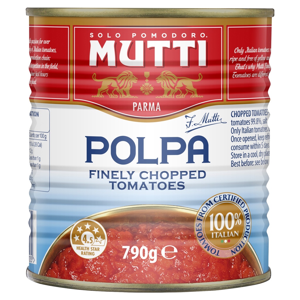 Mutti Polpa Finely Chop. Tomato 6X790G
