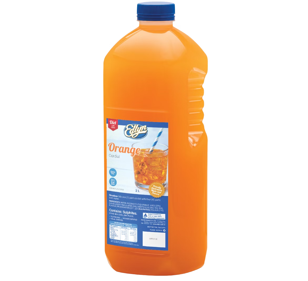 Edlyn - Diet Orange Cordial 6x2lt