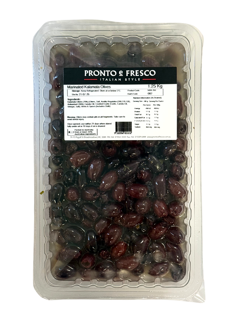 Pronto e Fresco Olives Kalamata Pitted Marinated x1.25kg 