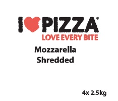 I Love Pizza Mozzarella 4 x 2.5kg
