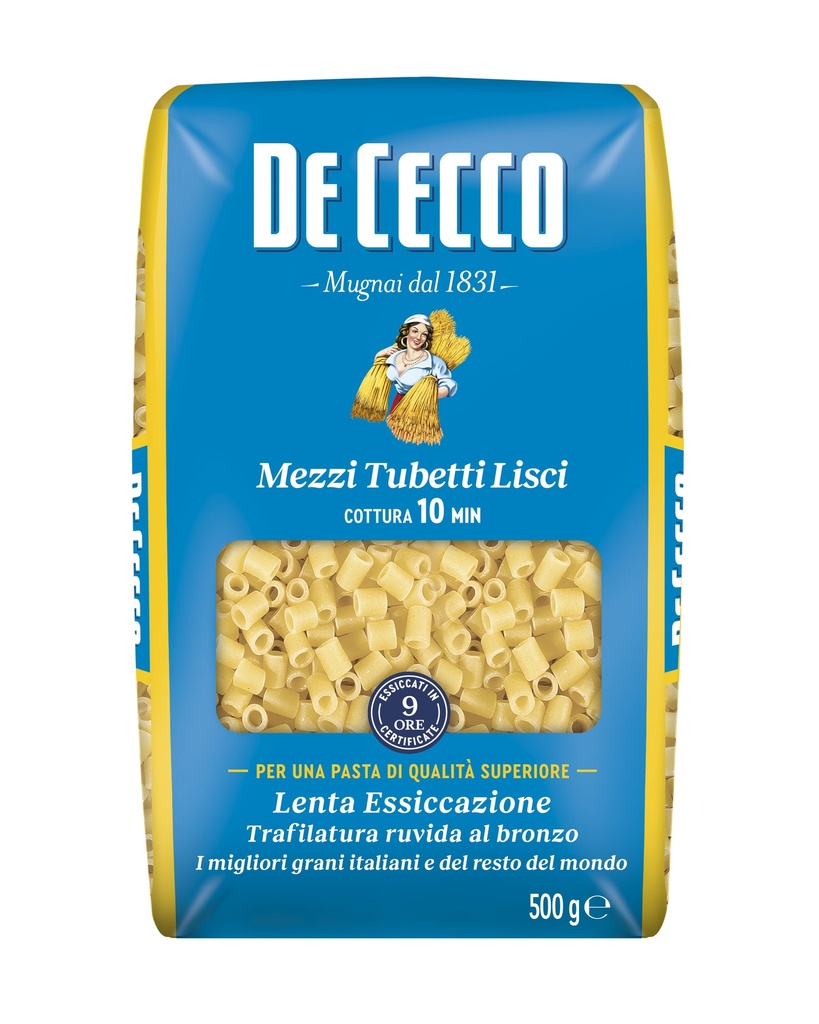 De Cecco MEZZI TUBETTI LISCI 24 x 500g (QSX0063)